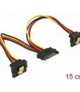 DeLock Cable Power Sata 15-Pin – 2x Sata HDD Angled 0.15m 60128