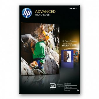 Advanced Glossy Photo Paper HP A6 (10X15cm on borderless) 100Shts 250gr (Q8692A)