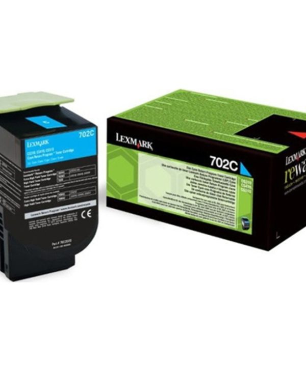 Lexmark 702C Toner Cyan 1K Pgs 70C20C0
