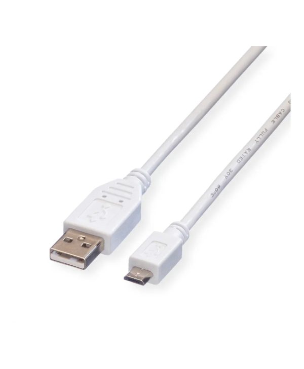 Roline Micro USB – USB 2.0 0.8m White 11.99.8754