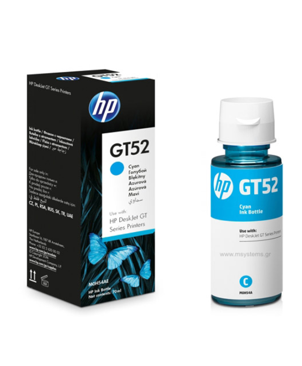 HP GT52 Cyan Original Ink Bottle 70ml M0H54AE