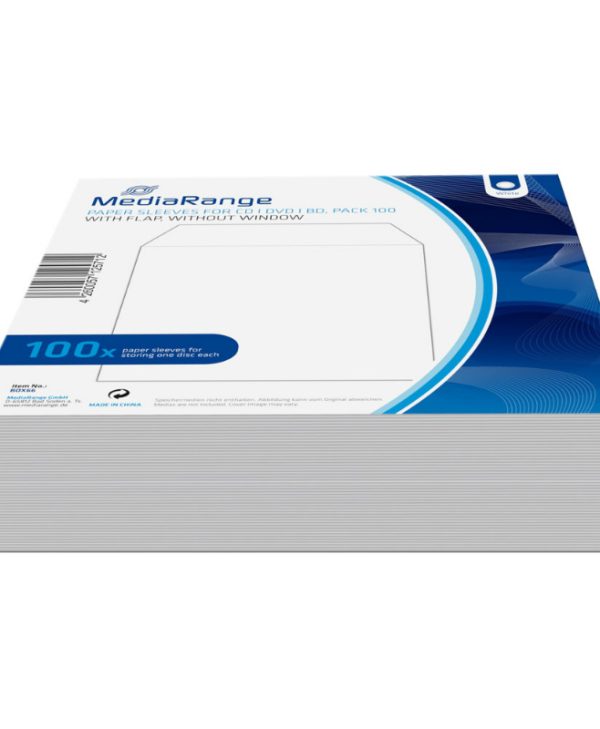 MediaRange Paper Sleeves for 1 Disc 100 Pieces BOX66