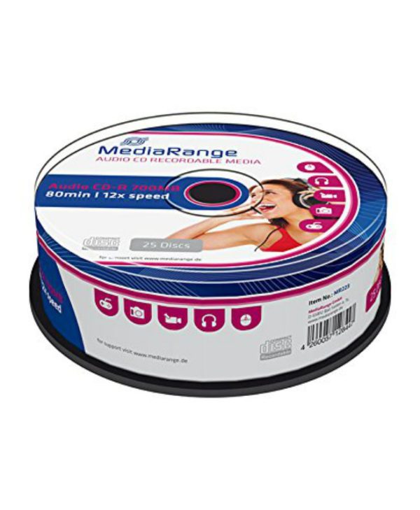MediaRange CD-R Audio 700MB 12x 25 Pack Cake MR223