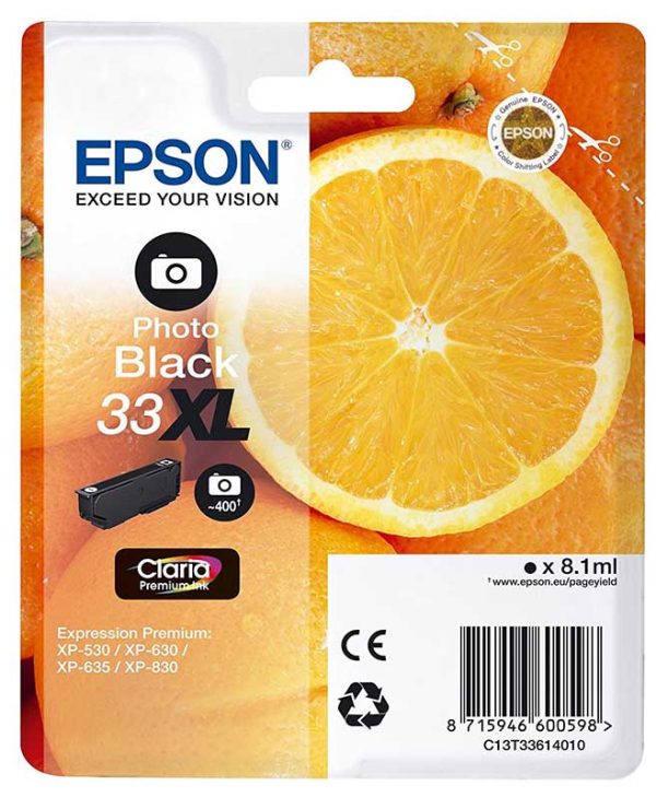 Epson 33XL Photo Black Ink Cartridge C13T33614012