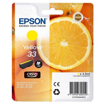 Epson 33 Yellow Ink Cartridge C13T33444012