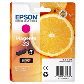 Epson 33 Magenta Ink Cartridge C13T33434012