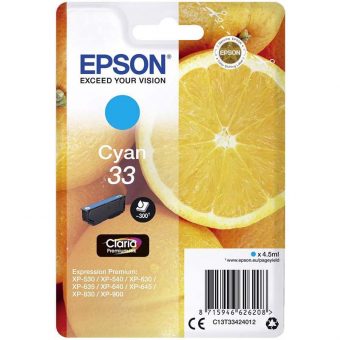 Epson 33 Cyan Ink Cartridge C13T33424012