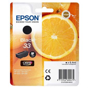 Epson 33 Black Ink Cartridge C13T33314012