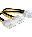 DeLock Cable PCI Express Power Supply 8pin to 2x4pin Molex 15cm 82397