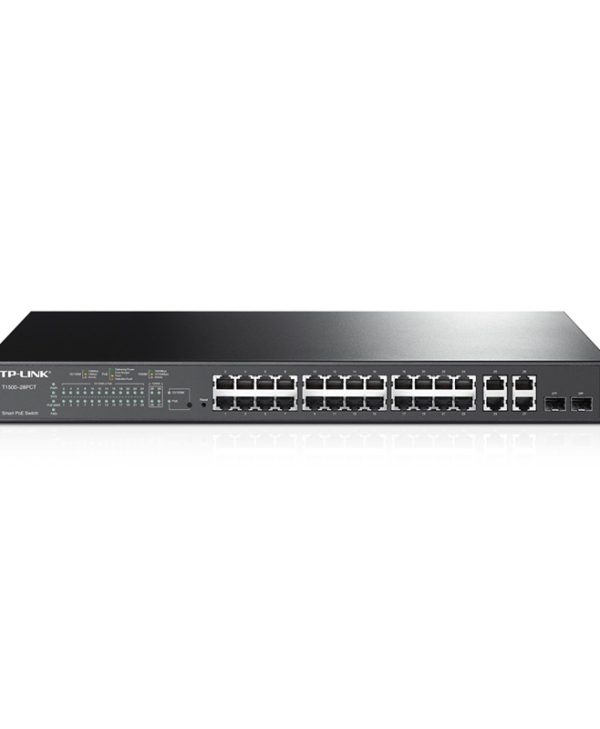 TP-Link JetStream 24-Port 10/100Mbps + 4-Port Gigabit Smart Poe+ Switch T1500-28PCT(TL-SL2428P)