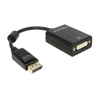 DeLock Adapter DisplayPort 1.1 Male - DVI Female Passive Black 61847
