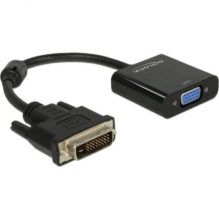 DeLock Adapter DVI-D 24+1 Male – VGA Female 65658