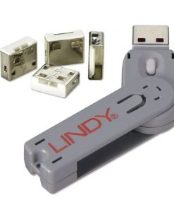 Lindy USB Port Blocker 4 x Locks + 1 x Key White 40454