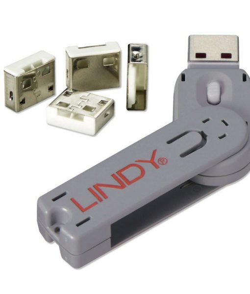Lindy USB Port Blocker 4 x Locks + 1 x Key White 40454egate.gr