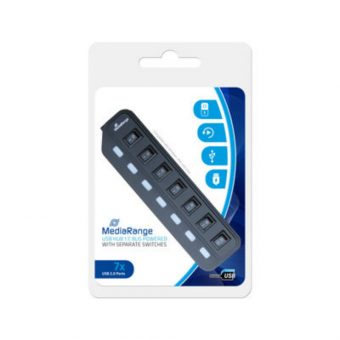 MediaRange 7-Port USB 2.0 Bus Powered Hub Black MRCS504