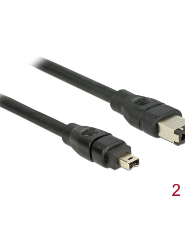 DELOCK FIREWIRE CABLE 4pin σε 6pin 2.0m 82577