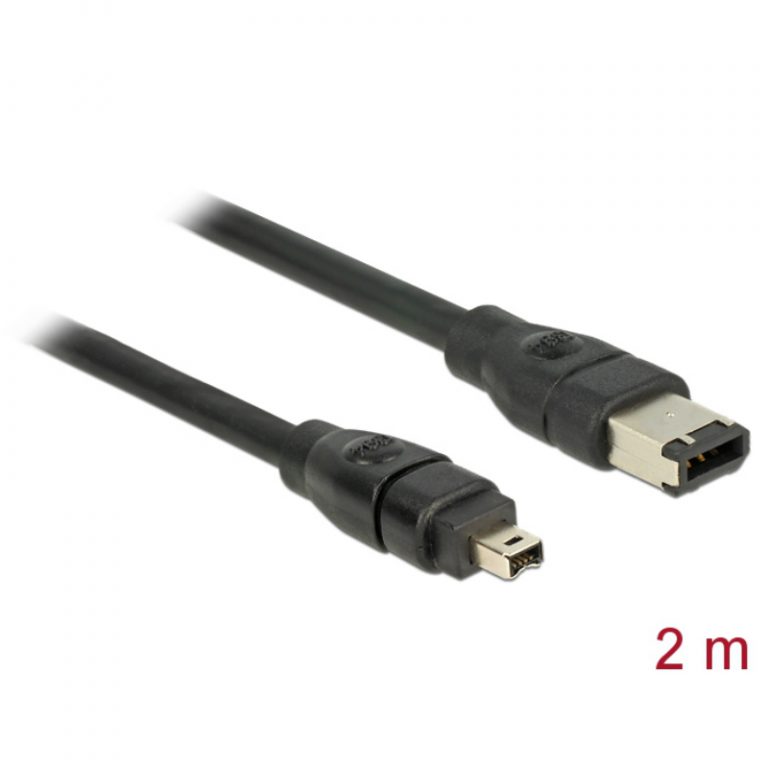 DeLock Cable FireWire 6pin Male – 4pin Male 2m 82577