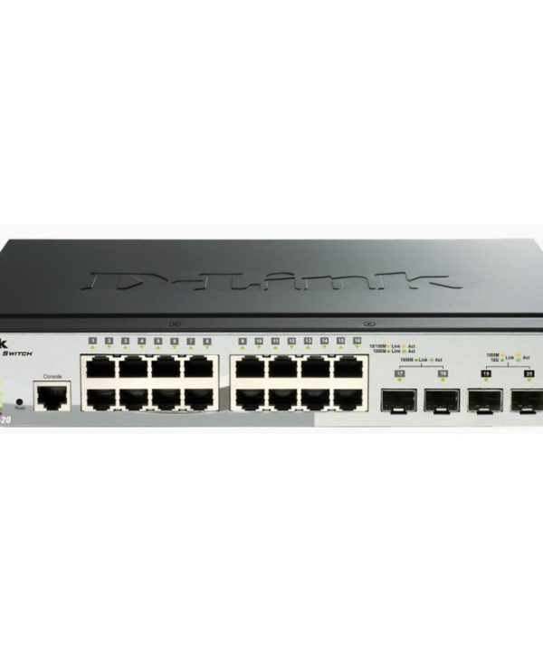 D-Link 16-Port Gigabit Stackable Smart Managed Switch with 2 SFP and 2 10GbE SFP+ Ports DGS-1510-20