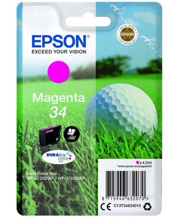 Epson Magenta 34 Durabrite Ultra Ink 4.2ml C13T34634010