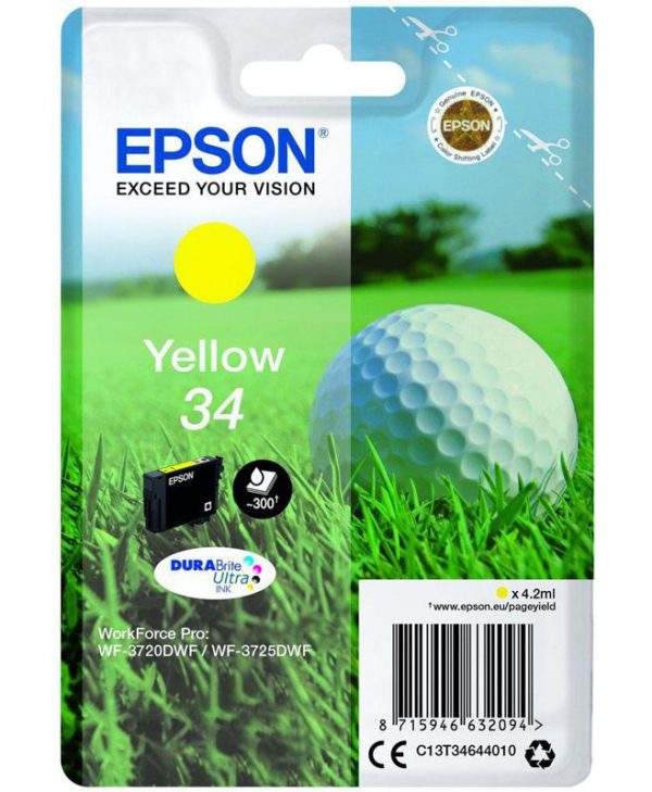 Epson Yellow 34 Durabrite Ultra Ink 4.2ml C13T34644010