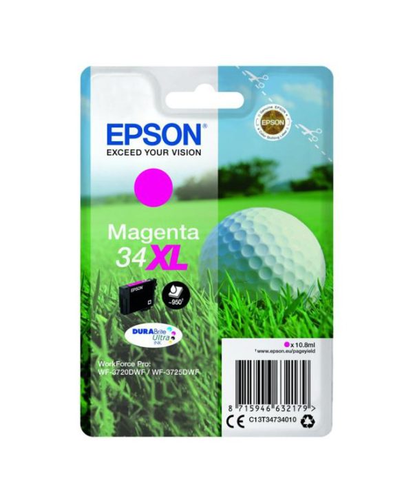 Epson Magenta 34XL Durabrite Ultra Ink 10.8ml C13T34734010