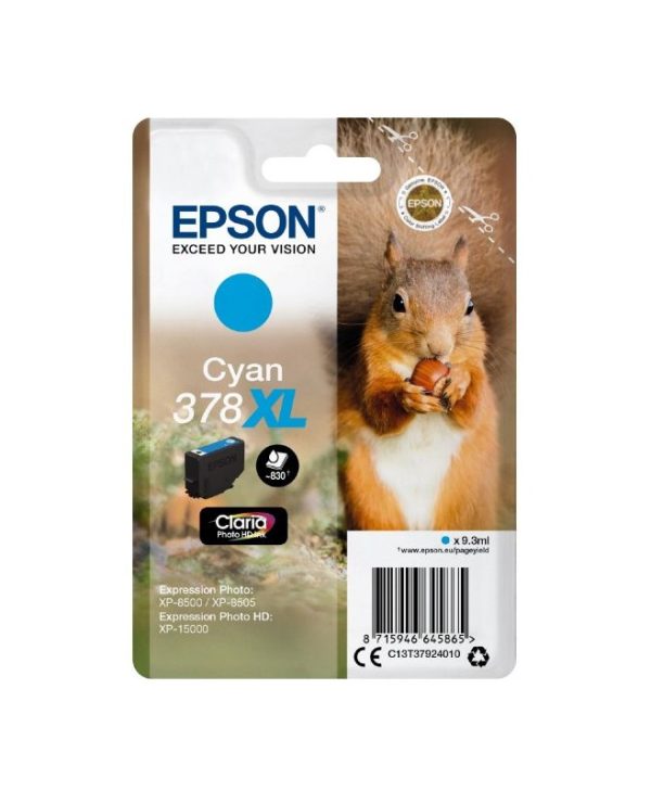 Epson Cyan 378XL Claria Photo HD Ink 9.3ml C13T37924010