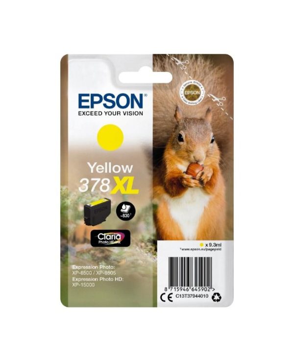 Epson Yellow 378XL Claria Photo HD Ink 9.3ml C13T37944010
