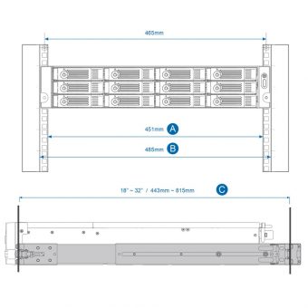 Qnap Rail Kit for Rackmount Models RAIL-B02 - Image 2
