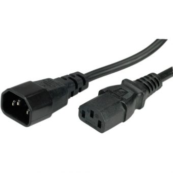 Value Power Cable IEC 320 C14 - IEC 320 C13 0.5m Black 19.99.1505