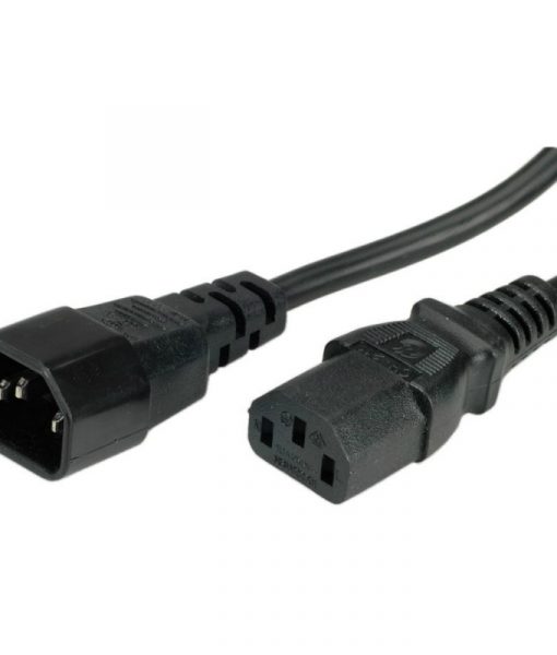 Value Power Cable IEC 320 C14 – IEC 320 C13 0.5m Black 19.99.1505