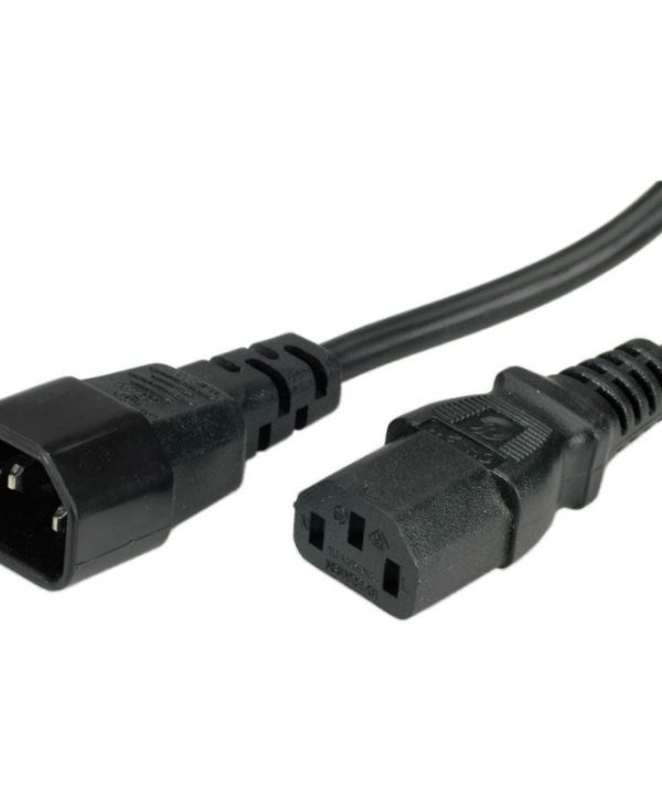 Value Power Cable IEC 320 C14 - IEC 320 C13 0.5m Black 19.99.1505