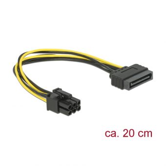 DeLock Cable Power Sata 15pin to 6-Pin PCI-Express 82924