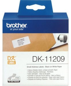 Brother Black on White 800 Adress Labels 29x62mm DK11209