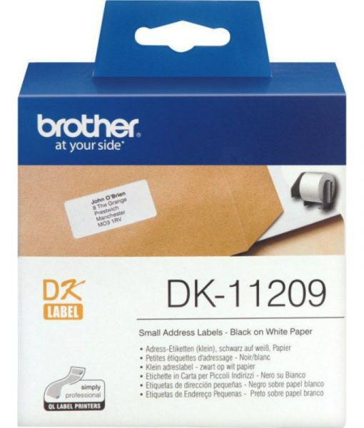 Brother Black on White 800 Adress Labels 29x62mm DK11209