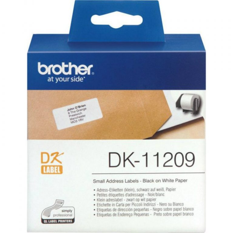 Brother Black on White 800 Adress Labels 29x62mm DK11209