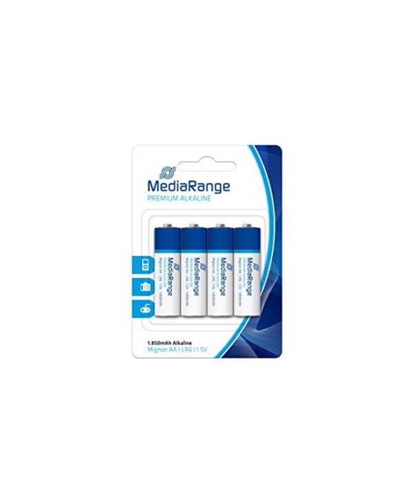 MediaRange Premium Alkaline Batteries AA LR6 1.5V 4-Pack MRBAT104