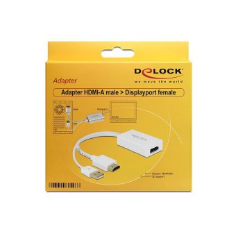 DeLock Adapter HDMI-A Male - DisplayPort 1.2 Female White 62496 - Image 3