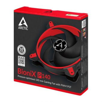 Arctic BioniX P140 Pressure-Optimised 140mm Gaming Fan with PWM PST Red ACFAN00127A - Image 6