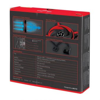 Arctic BioniX P140 Pressure-Optimised 140mm Gaming Fan with PWM PST Red ACFAN00127A - Image 7