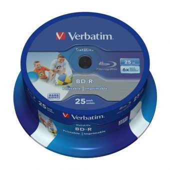 Verbatim DataLife Printable BD-R SL 25GB 6x 25Pack Spindle 43811
