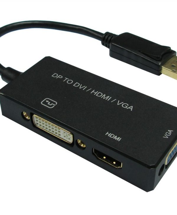 Value DisplayPort Male - VGA/DVI/HDMI Female Active Adapter 0.1m Black 12.99.3153