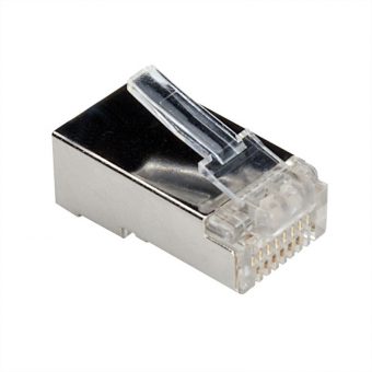 Roline RJ-45 STP Cat.6 Modular Plug for Stranded Wire Metal Shielding 10 Pcs 21.17.3061