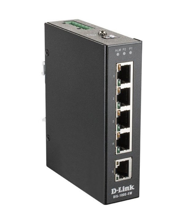 D-Link 5-Port Industrial Fast Ethernet Unamaged Switch DIS-100E-5W