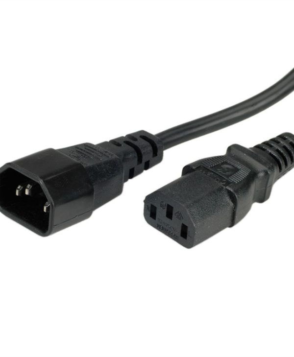 Roline Power Cable Extension IEC320 C14 Male - IEC320 C13 Female 0.5m Black 19.08.1505