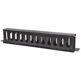 Intellinet 19" Rackmount 1U Cable Management Panel with Covers Black 714679