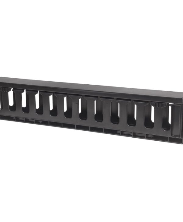 Intellinet 19" Rackmount 1U Cable Management Panel with Covers Black 714679