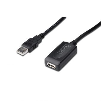 Digitus Repeater Cable USB-A 2.0 Male to USB-A 2.0 Female  20m Black DA-73102