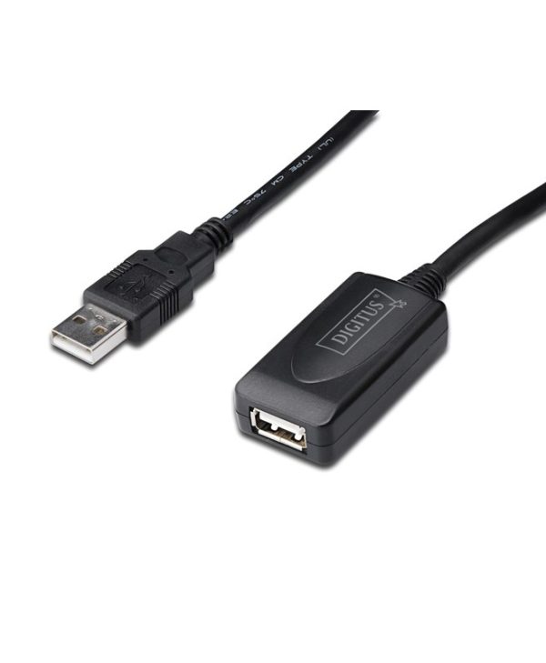 Digitus Repeater Cable USB-A 2.0 Male to USB-A 2.0 Female  20m Black DA-73102