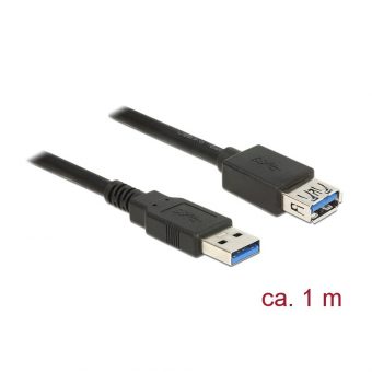 Delock Extension Cable USB-A 3.0 Male to USB-A 3.0 Female 1m Black 85054