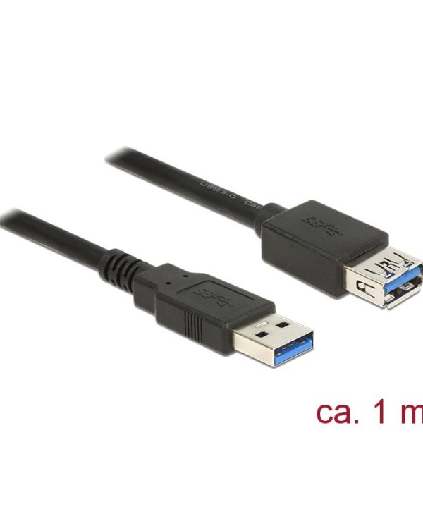 Delock Extension Cable USB-A 3.0 Male to USB-A 3.0 Female 1m Black 85054